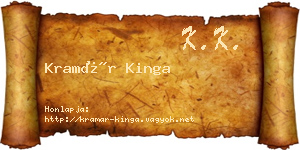 Kramár Kinga névjegykártya